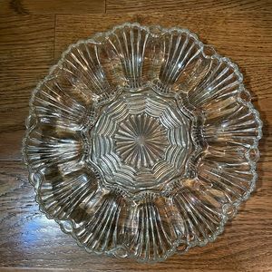Vintage Anchor Hocking Clear Glass Deviled Egg Plate